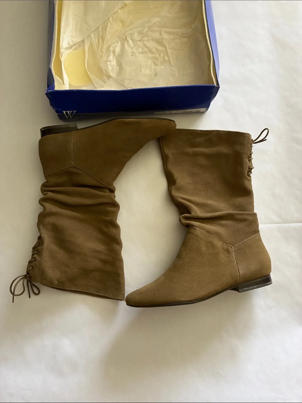 White Mountain Taupe Stretch Boots
